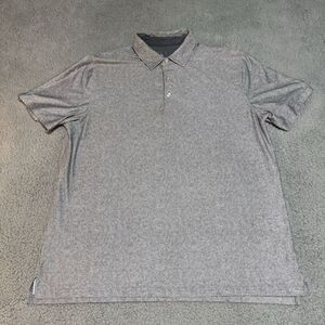 Hickey Freeman Polo Shirt Men Large Gray Polyester Golf Golfing‎ Outdoors Preppy